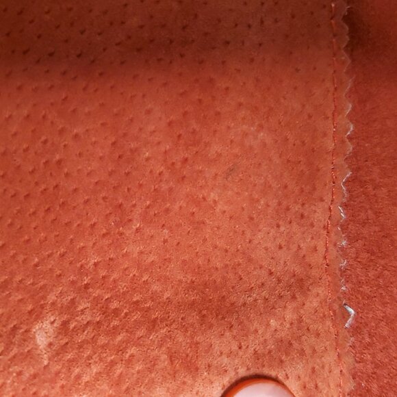 Womens Suede Shirt Jacket 1X Burnt Orange Boho Hippie Barn Chore Shacket Y2K - Picture 8 of 13